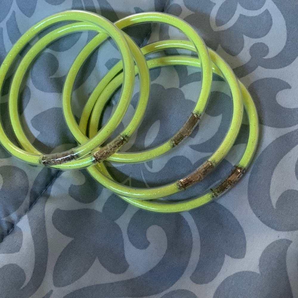 Sither Glitter Jelly Bangles Bracelets Set for Women’s. Set of 5 bangles